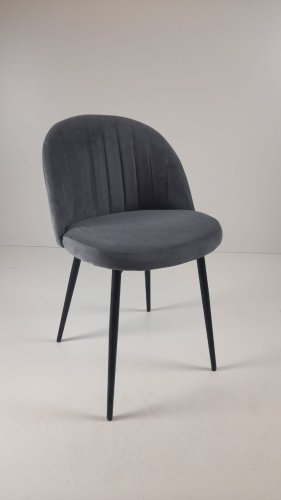 Стул обеденный Честер велюр (Серый velutto 32/Черный конус)
